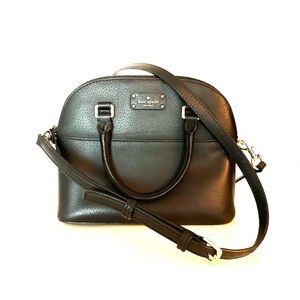 Kate Spade Black Pebbled Leather Satchel Crossbody Bag
